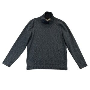 Banana Republic Pullover Mens M Gray Space Dye Funnel Neck Mock Sweatshirt